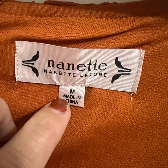 Nanette Lepore Burnt Orange Lace blouse - Picture 2 of 2
